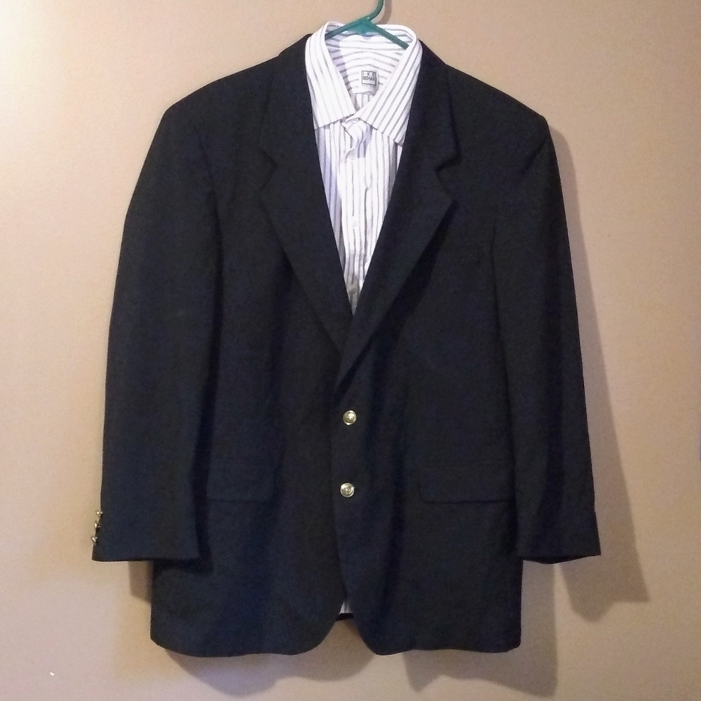 Stanley Blacker black two button blazer